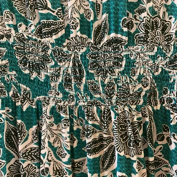 LOFT Teal and Black Floral Mini Dress - Picture 6 of 6